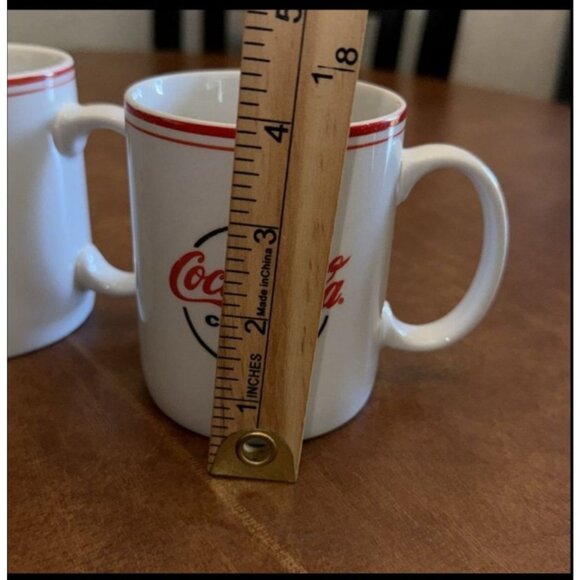 Vintage Coca-Cola Red & White Ceramic Mug By Gibson Set of 3 - Picture 10 of 10